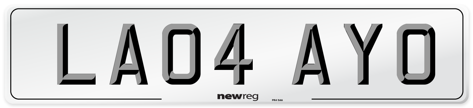 LA04 AYO Number Plate from New Reg